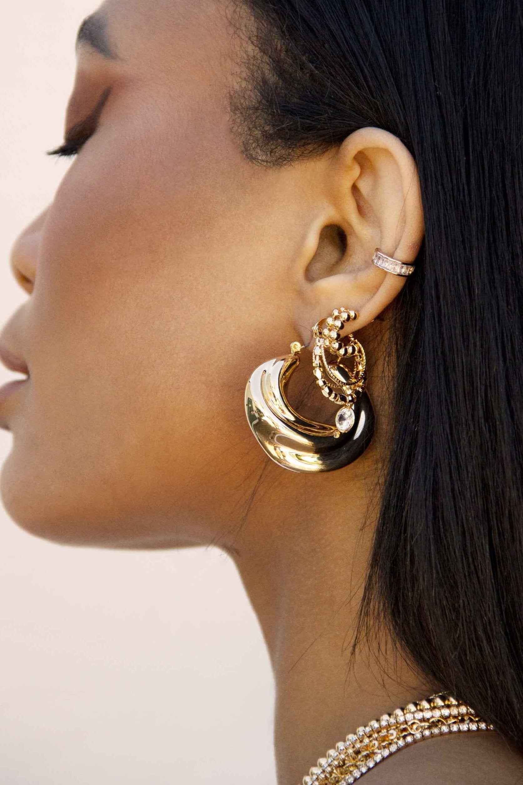 Boho Golden 18k Gold Plated Hoop Earrings - Bikini Crush Swimwear