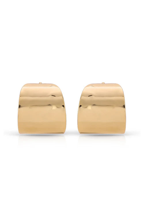Hammered Cupped Hoop Earrings - Bikini Crush Swimwear