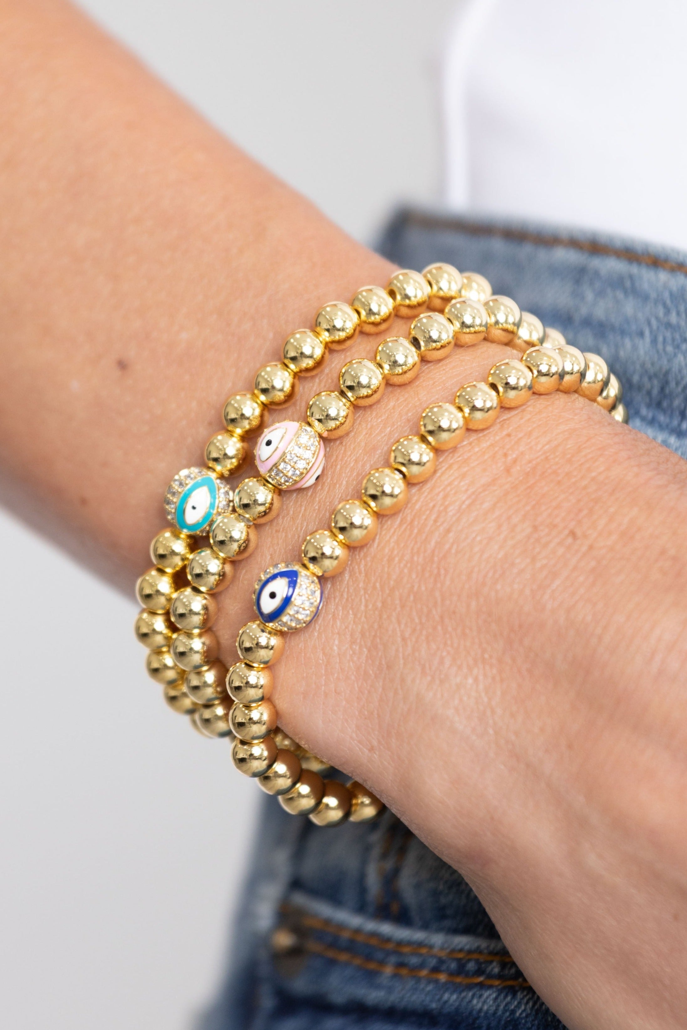 Beaded Evil Eye Bracelet - Bikini Crush Swimwear